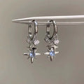 Blue Star Hoop Earrings